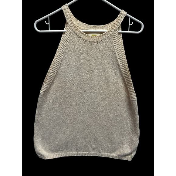 Anthropologie Maeve Ivory/Cream Sleeveless Halter Knit Sweater L Beach Loganlook - Picture 1 of 9